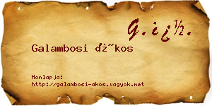 Galambosi Ákos névjegykártya